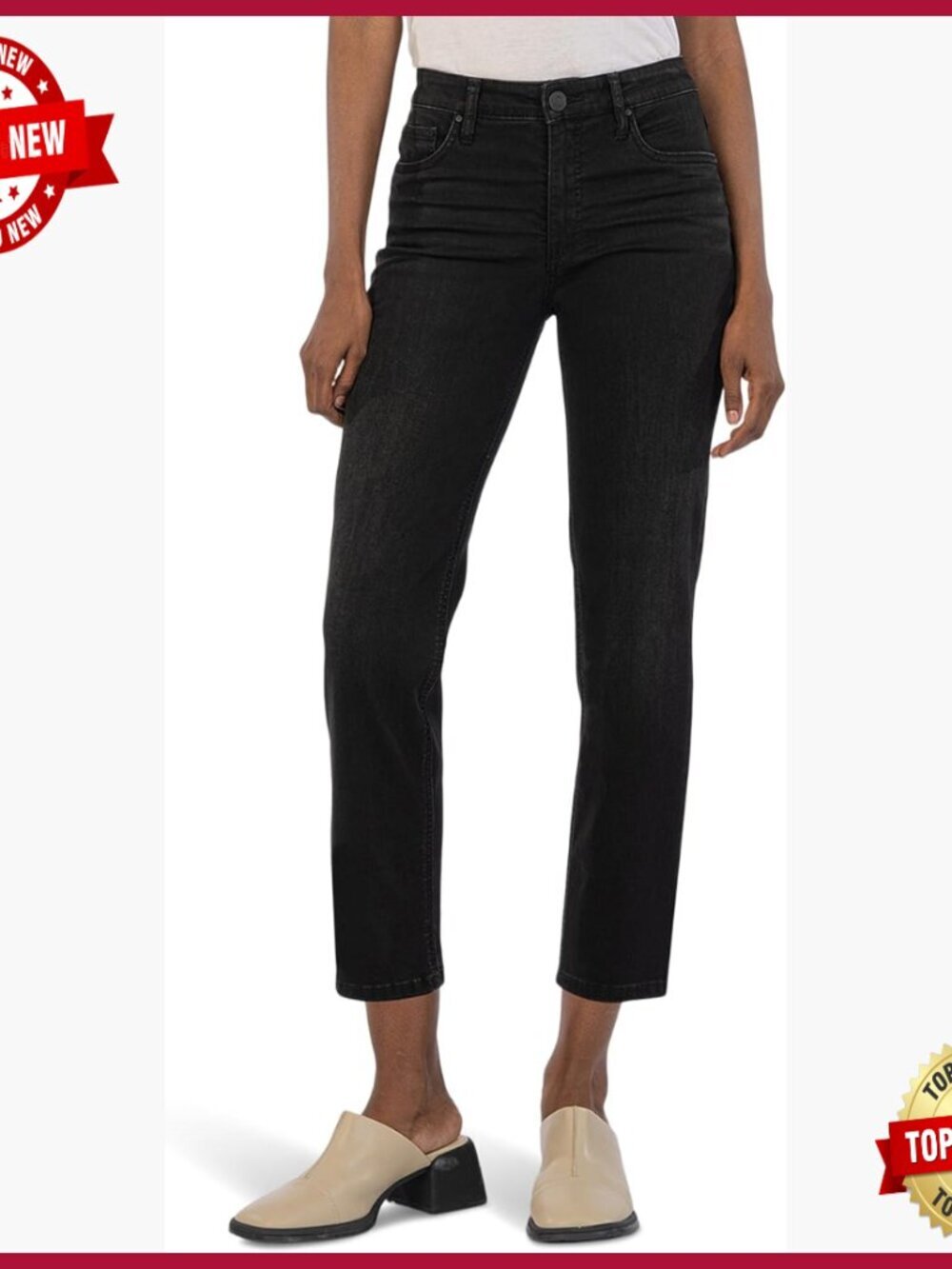 High Rise Mom Jeans Tapered Leg Relaxed Fit Denim Pants